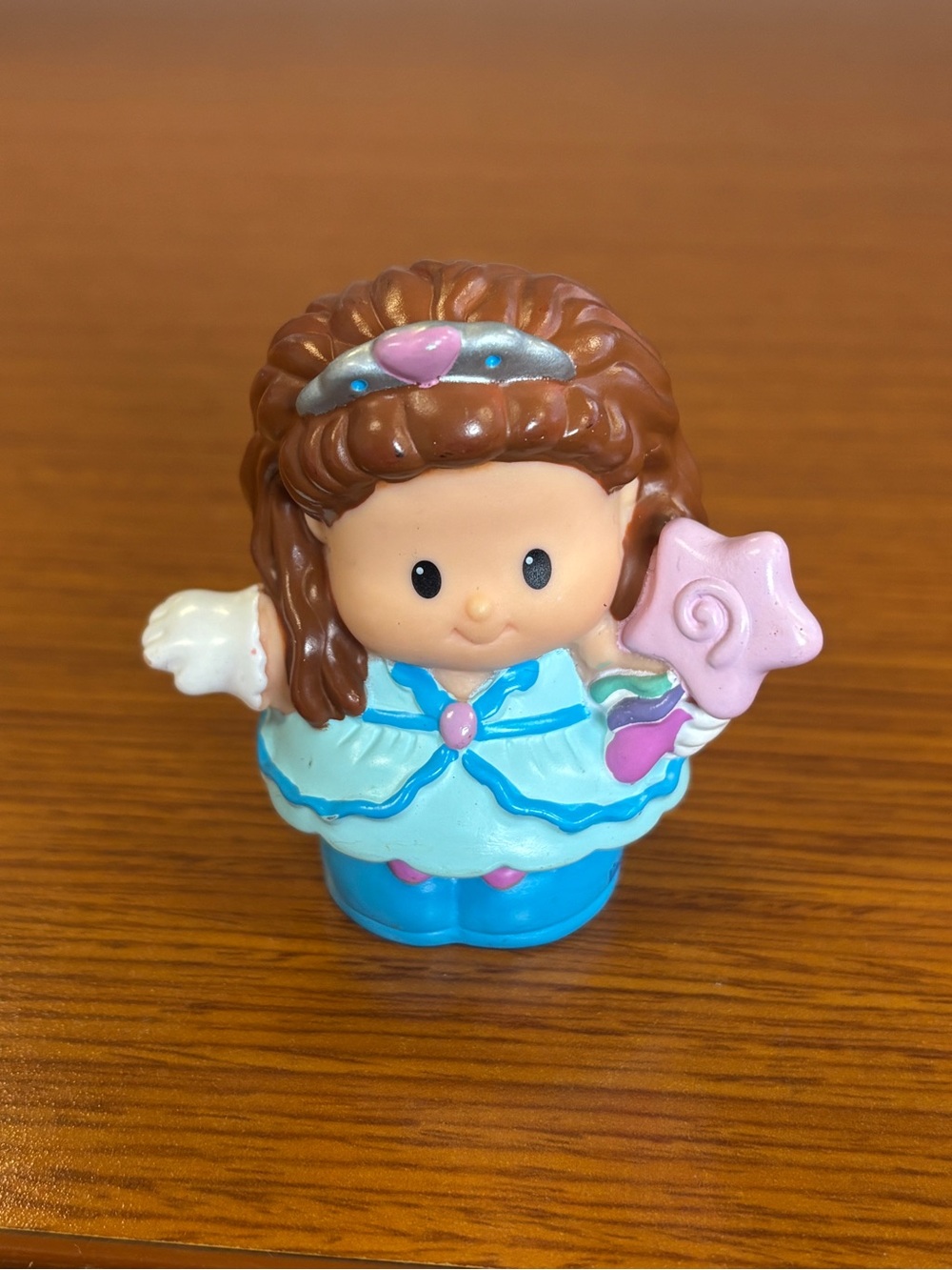 Rare Fisher Price Little People Fairy Princess Star Wand Brown Hair Brunette